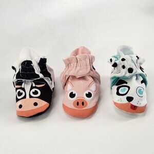 Pals Non Slip Baby Booties 12-18M Puppy Cow Pig Mix & Match Fun Socks Crawlers